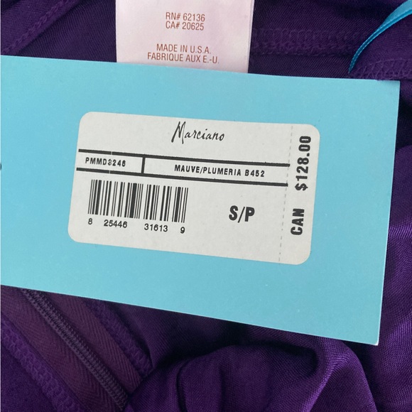 2for$63 Marciano purple rushed night cocktail dress size small  stretchy - Picture 8 of 8